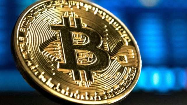 A stylized representation of Bitcoin's block reward halving process, showing a visual decline in coin generation.